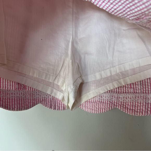 Lilly Pulitzer Seersucker Skirt Scalloped Edge Pink Skort 771 - Picture 3 of 7